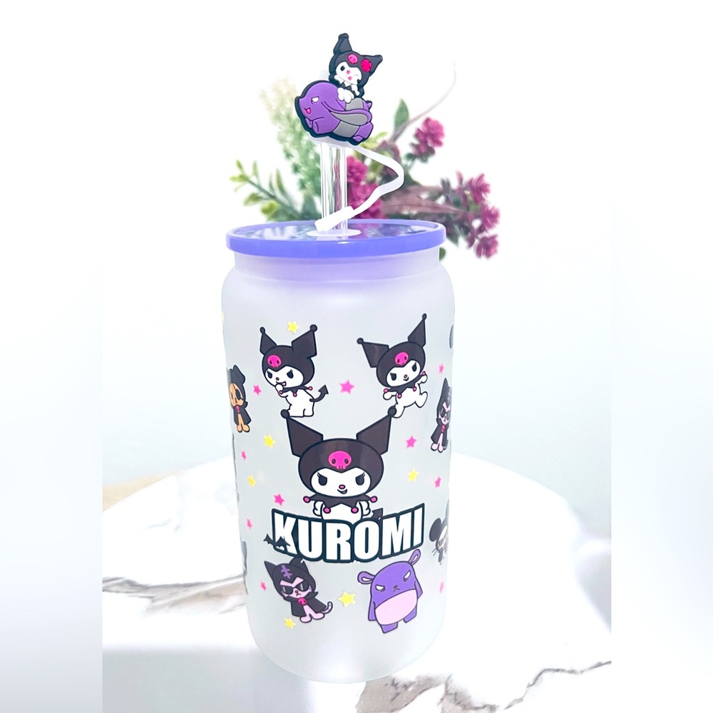 Kuromi 16oz glass cup